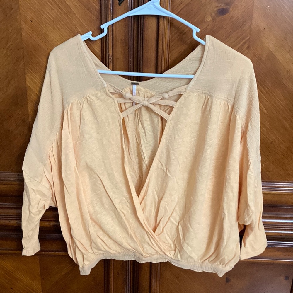 Free People 3/4 Length Surplice Top